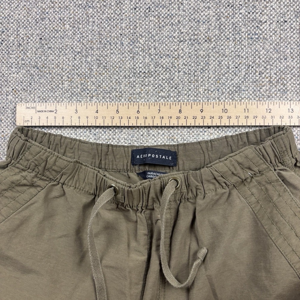 Aeropostale Parachute Cargo Pants Women's XS Green Nylon Blend Baggy Grunge Y2K - Picture 3 of 7